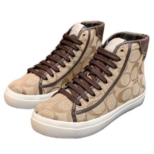 Scarpe casual di design da donna di lusso Scarpe da stampa per lettere Scattinate Scattinate in tela High Top Shoes Low Top Shoes Casual Top Toe Scarpe da esterno Non Slip Platform Lace Up