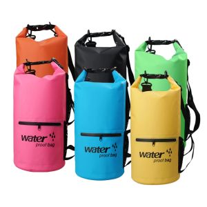 10L 20L Outdoor River trekking bag Double shoulder strap Swimming Waterproof Bags Ultralight Dry Organizers Drifting Kayaking