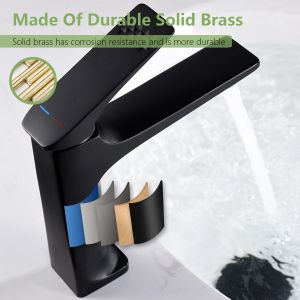 Bathroom Faucet Single Hole Single Handle Black Modern For Lavatory Vanity Basin Mixer Tap Commercial With Supply Lines