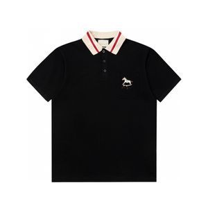 2024 Men Polo Shirt Designer Men's Fashion Horse T Shirt Casual Men's Golf Summer Trojan Pockets broderade High Street Trend Top T Shirt Asia Size