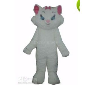 Trajes de mascote espuma de espuma fofa engraçada de gato branco desenho animado vestido de Natal mascote de halloween mascote