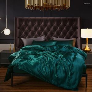 Zestawy pościeli zielone satynowe Zestaw w stylu euro Tekstyle 2 osoby kołdra i poduszka 3-częściowa 220x240 King King Size 260x230