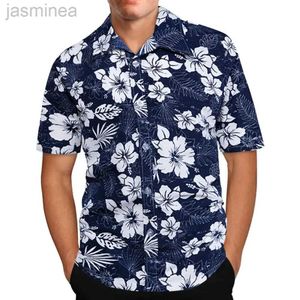 Mäns avslappnade skjortor Street Mens Hawaiian Shirts Ny casual skjorta för män Kort ärm toppar 3D Flower Shirts Overdized Graphic Clothing Fashion 2449