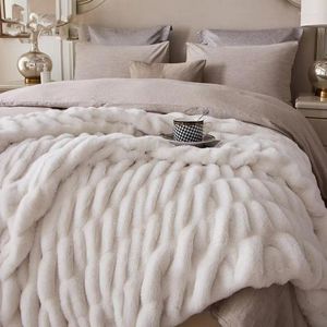 Blankets Amazon's -selling Elastic Fur Leisure Sofa Blanket Lunch Light Luxury Bed Tail