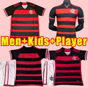 Cr Flamengo Soccer Soccer Maglie Fan Player Versione Flamenco 24 25 David Luiz Diego E.Ribeiro Gabi Away Shirts da calcio 2024 2025 Pedro de Arrascaeta Men Kids Full Kits