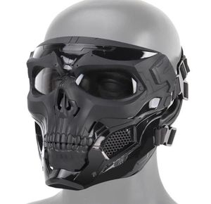 Halloweenowa szkielet Airsoft Mask Full Face Skull Cosplay Masquerade Party Mask Paintball Military Combat Game twarz ochrona Mas Y9644800