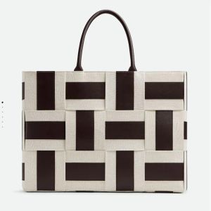 Designer Arco Tote Bag Couather and Canvas Mix usando mulheres grandes sacolas de compras Designs de luxo