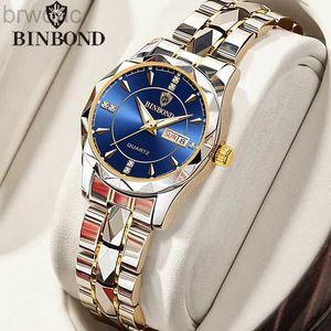 Women's Watches BINBOND B5552 New Luxury Brand Quartz Womens Watches 30M Waterproof Luminous Date Wristwatch Fashion Business Womens Watches 240409