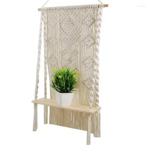 Taquestres Macrame Cabides de cabide de planta cabides para plantas penduradas decoração de parede de estilo boho feita com uma corda linda e