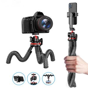 Octopus Flexible Tripod for Phone SLR DSLR Gopro Camera Tripod Extend 1/4'' Screw With Removable Ballhead ColdShoe Phone Clip