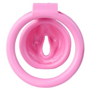 Sissy różowy twardy plastikowy klatka czystości Małe urządzenie koguta