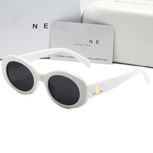 Occhiali da sole designer CE Brand Men Womens Small Streezed Frame Oval Glasses Premium UV 400 Occhiali da sole polarizzati