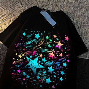 Designer Luxury Chaopai Classic Stars Printed T-shirt Men's Summer color design comfortable cotton short sleeve top