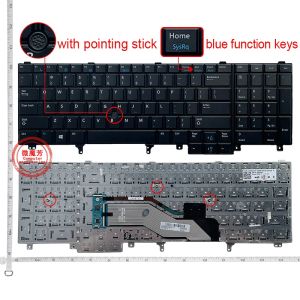 Keyboards US/RU/UK NEW Laptop Keyboard For DELL E6520 E5520 M4600 M6600 E5530 E6530 M4700 M6700 E6540 English NO Backlight