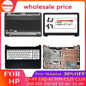 Przypadki Nowa tylna pokrywa LCD dla HP 250 255 256 G4 15AC 15AF 15AY 15QAJ TPNC125 C126 Laptop Zawiwowe zawiasy Palmrest dolne