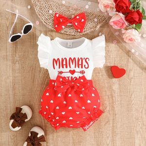 Clothing Sets Born Baby Girl Outfit Ribbed Romper Bodysuit Daisy Bloomers Shorts Headband Set Infant Summer Clothes
