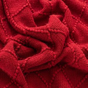 Inyahome juldekor rött kast filt med frans geometrisk säng vinröd kast vinterdekorativt stort kast för soffan soffa