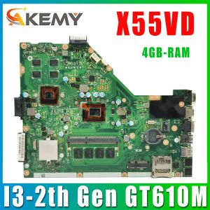 Mainboard Mainboard per ASUS X55VD F55VD X55C F55C Laptop Motherboard i32th Gen o Support I3 2th Gen Uma/GT610M Main Scheda 4GBram