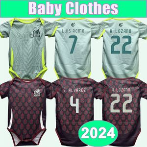 2024 Maglie da calcio per bambini della squadra nazionale del Messico Rodriguez Araujo G.ochoa E.sanchez a casa uniformi da calcio