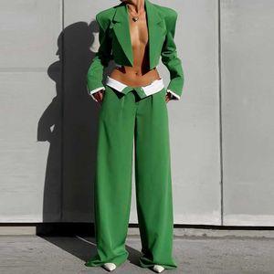 Новые прибытия Green Blazer Jacket Suits Установите женщинам.