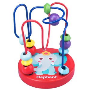 Montessori Toys Eğitim Ahşap Oyuncaklar Çocuklar İçin Erken Öğrenen Erkekler Kızlar Ahşap Çemberler Boncuk Tel Labirent Silindir Makinası