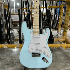 Sky Blue Strat Electric Guitar, ST -version, SSH -pickup, lönnfingerbräda, gratis frakt