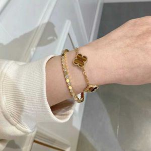 Feerie Van -Armband Fünf Blumenklee mittelgroßes Armband Damen 18k Tiger Augenstein Bienenstock rotes einfaches Paar