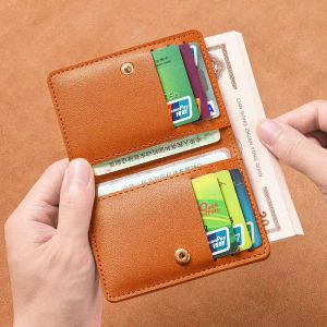 2024 New Slim Wallet With Card Holder For Women Men Fold Buckle Small Wallet Portable Bank Card Driver'S License Ultra Light Bag
