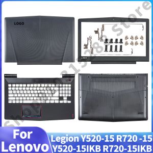 Casos Laptop Substitua a nova tampa traseira LCD/moldura frontal/dobradiças/palmstrest/capa inferior para Lenovo Legion Y520 Y52015 R720 15 Y52015IKB