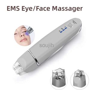 Face Massager 2 i 1 EMS Eye Face Vibration Massager Portable Electric Dark Circle Borttagning Anti-Aging Eye Wrinkle Beauty Care Tool 240409