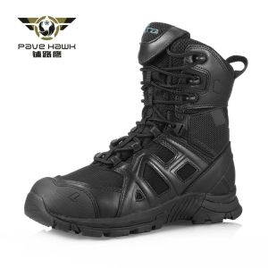 Boots Pavehawk Hiking Shoes Men Leather Zipper Outdoor Sport Desert Trekking Hunting Climbing Sneakers Army Military Tactical Boots