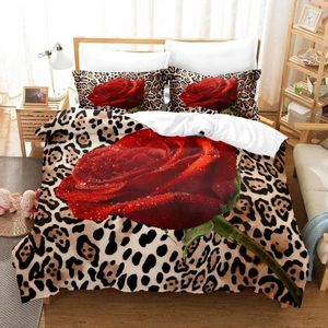 Bedding Sets Red Flower And Rose Luxury Quilt Cover Pillow Wedding Personal Size 2024