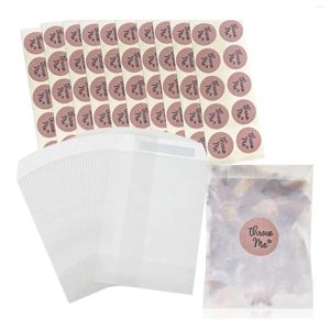 Dekoracja imprezowa 100pcs Wedding Confetti Torby ustawione z naklejkami do Płatki Płatki cukierki