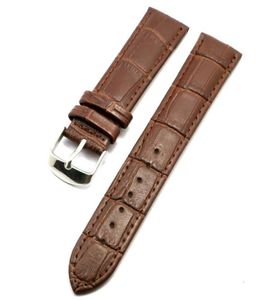 Titta på tillbehör 1820222426mm Black Brown Leather Watches Band armbandsur ersättningsband armband stift spännen staplar str8658634