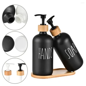 Liquid Soap Dispenser Outstanding Appearance Dispensing Bottles Round Bottle Design Kitchen Glass Material Leak-proof Feel Comfortable