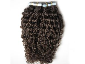 Kinky Curly Tape Hair Extensions 100g Hautscheuelklebeband in Haarverlängerung 40pcs Klebeband menschliche Haarverlängerungen Kleber 14quot 16quot9297146