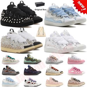 Luxus lässige Schuhe Leder Curb Sneakers Designer-Kleiderschuhe für Männer Frauen außergewöhnliche ungezwungene Sneaker Kalbskin Nappa Plattform Herren Sporttrainer 35-46