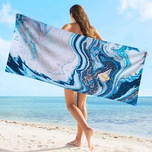 Asciugamano blu sabbia rapida spiaggia stampato da spiaggia per adulti nuoto ultra fine