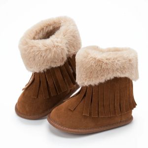 Stövlar 2020 Vinter nyfödda Tassel Baby Girl Shoes Booties First Walkers Casual Spädbarn Småskor Baby Snow Boots Zapatos Bebe