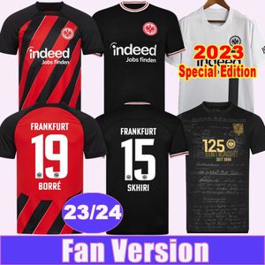 2023 24 Eintracht Frankfurt SKHIRI Mens Soccer Jerseys LENZ ALARIO KOCH BORRE Home White Away Special Edition Commemorative Edition Football Shirts