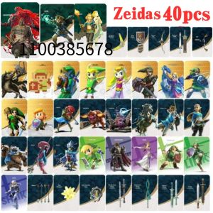 높은 Quanity 40pcs Zeldaes 카드 NTAG215 NFC BOTW 세트 Skyward Sword Loftwing과 함께 Wild Forns Switch 게임의 링크 호흡