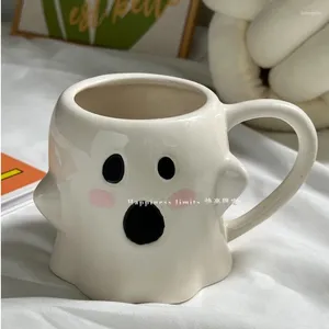 Tazze cartone animato tazze di caffè fantasma in ceramica bianca bevanda latte tazza di acqua di latte kawaii decorazione di halloween carina decorazione camera per ragazze