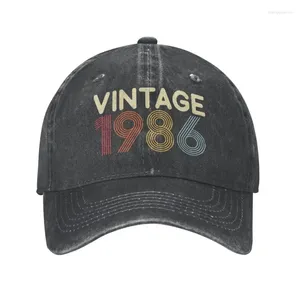 Bollmössor mode bomulls vintage 1986 födelsedag baseball mössa män kvinnor anpassade justerbara unisex pappa hatt sommar