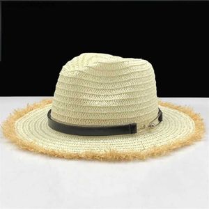 Cappelli larghi cappelli da secchio Cappelli da donna Cappello estivo Brim Lady Raffia Beach Hat Hat Casual Panama Paglie Cap Cap Visor Cap Male Sombrero Chapeau Femme Y240409