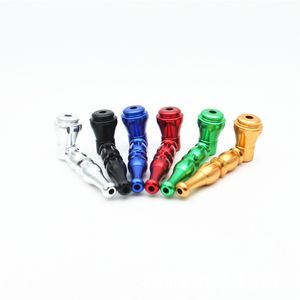 Smoking Pipes Colorful Aluminum Alloy Mini Herb Tobacco Smoking Tube With Cover Holder Portable Detachable Pipe Innovative Design