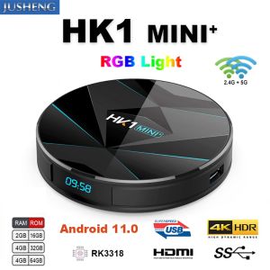 Kutu Android 11.0 HK1Max Mini Akıllı TV Kutusu 2.4G/5G WiFi Quad Core BT 4.0 Ses Kontrolü16G 32G 64G Destek IP TV Stream Medya Oyuncu