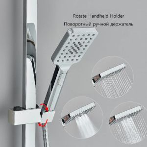 3/4-way Shower Faucet Rainfall Shower Hot Cold Water Mixer Bidet Faucet Commodity Shelf For Bathroom Shower Mixer Chrome Black