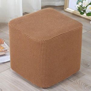 Stol täcker Elastic Ottoman Rectangle Case Stretch Storage Slipcover Protector fotpall soffa fotstöd 2024