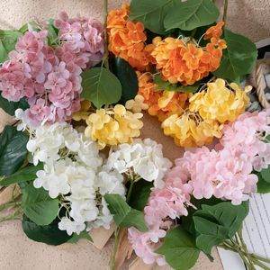 Dekorativa blommor Artificial Simulation Hydrangea Bouquet Home Decor Wedding Bridal Auditorium El Desktop Flower Arrangement