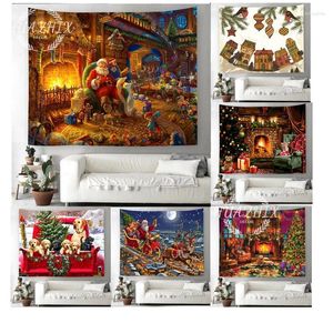 2024年のタペストリーのクリスマスプレゼントタペストリー暖炉の抽象的な暖かさの快適な家の装飾美的適切な寝室の集まり